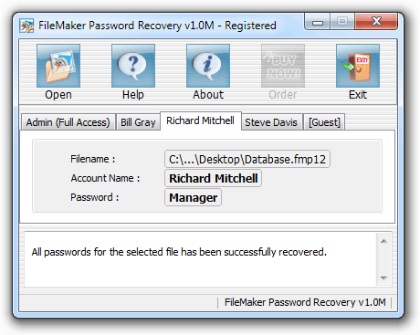 FileMaker Password Recovery 1.0d