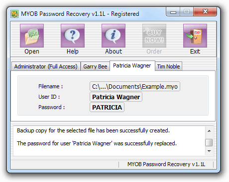 MYOB Password Recovery 1.0N