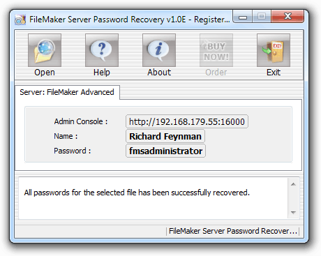 FileMaker Server Password Recovery