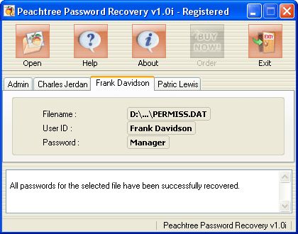 Peachtree Password Recovery